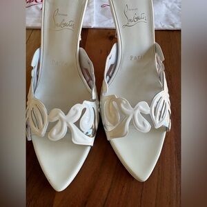 Christian Louboutin White Heels 3” high